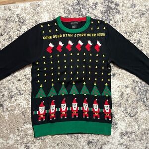 Festive Black and Green Holiday Sweater
